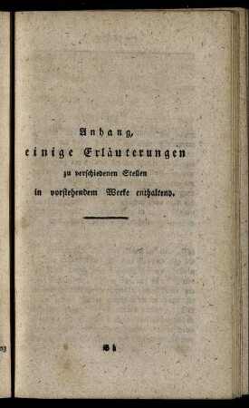 Anhang einige Erläuterungen zu verschiedenen Stellen in vorstehendem Werke enthaltend.