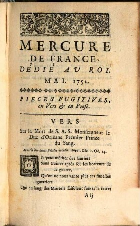 Mercure de France. 1752, 5
