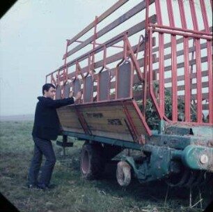 Fotografie: Weidehaltung, Milchviehhaltung, Futtervorlage, Raufenwagen, Ladewagen, Transport
