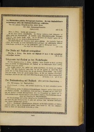 Telegramm des Kaisers an den Reichskanzler.