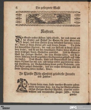Die geseegnete Wahl eines Evangelischen Predigers.