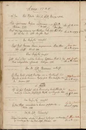 Aus Schweden durch Hhn HofR. Murray erhalten. - Vom Verfasser [Joseph Nikolaus Thomann] verehrt. - Vom Verfasser [Gottlob Christian Storr] verehrt. - Vom Hhn HofR. Beckmann erkauft. - [Carl Friedrich Rellstab.] - Vom Verfasser [Gustav Hugo] verehrt. - Von Hhn HofR. Blumenbach.
