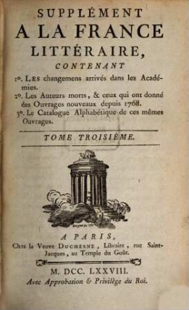 La France littéraire, 3. 1778