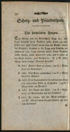 Die heimlichen Fragen