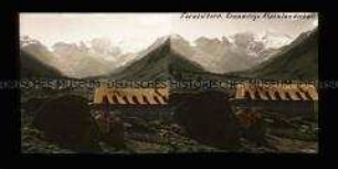Gebirgslandschaft mit Alpengasthof Lukashansl, Ferleiten