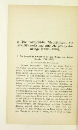 II. Die französische Revolution, die Koalitionskriege und die Freiheitskriege (1789-1815)