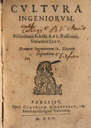 Ant. Possevini Cultura Ingeniorum