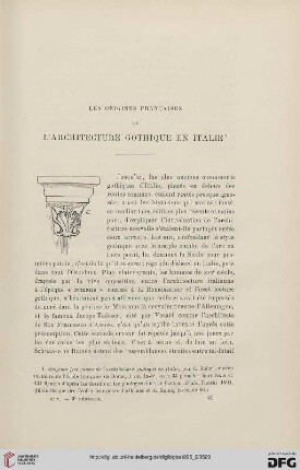 3. Pér. 14.1895: Les origines françaises de l'architecture gothique en Italie