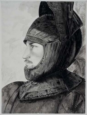 Bildnis des Studenten Adolf August Ludwig Follen im Harnisch