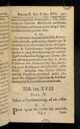 701-712, Sectio IV § 1 - 8