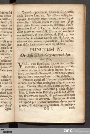 Punctum IV. De Effectibus Sacramenti Eucharistiæ.