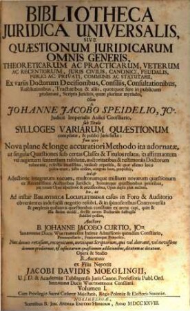 Bibliotheca iuridica universalis, 1
