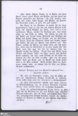 Kurzer Auszug aus der Familienchronik der Familie Zickler
