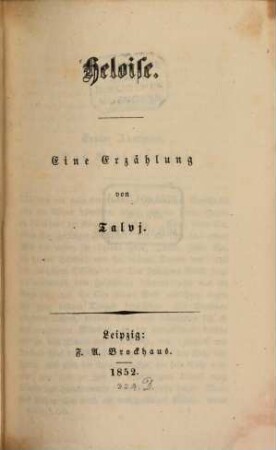 Heloise : e. Erzählung