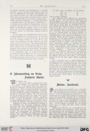 Jahresausstellung von Werken Frankfurter Künstler