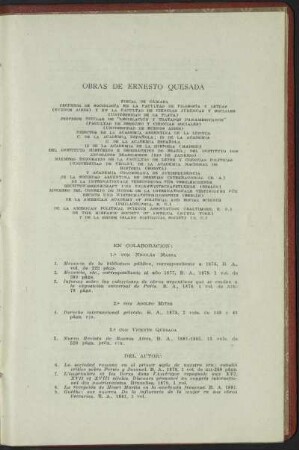 Obras de Ernesto Quesada