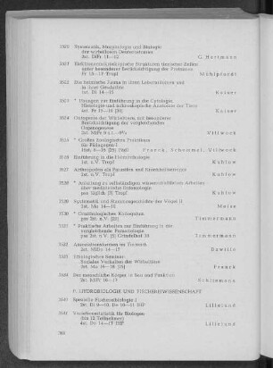 P. Hydrobiologie und Fischereiwissenschaft