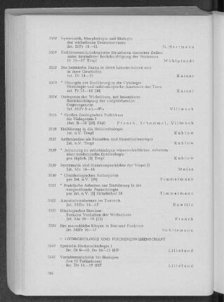 P. Hydrobiologie und Fischereiwissenschaft