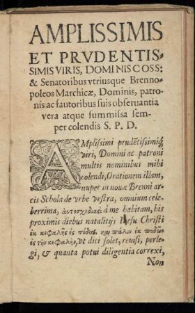 Amplissimis et Prudentis...