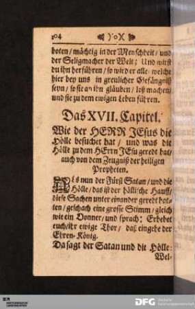 Das XVII. Capitel.