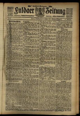 Dritte Ausgabe vom Dienstag, den 23. Januar 1912.