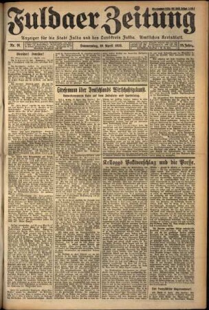 Ausgabe vom Donnerstag, den 19. April 1928.