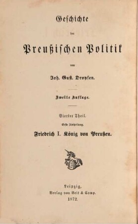 Geschichte der preußischen Politik, 4,1