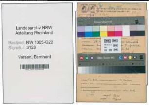 Entnazifizierung Bernhard Versen , geb. 28.04.1909 (Kaufmann)