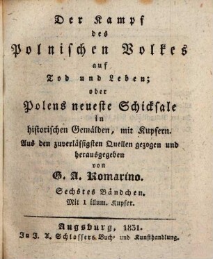 Der Kampf des Polnischen Volkes auf Tod und Leben : in historischen Gemälden, 6