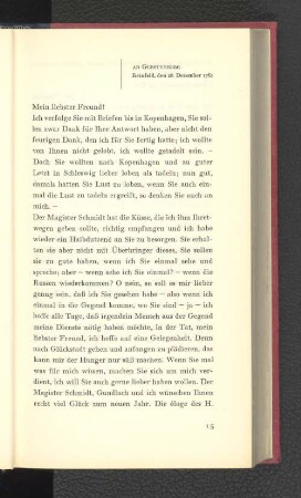 An Gerstenberg Reinfeld, den 28. Dezember 1762