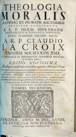 Theologia Moralis, 2