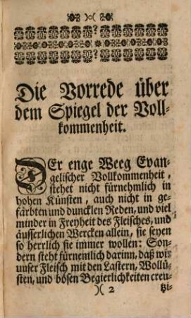 Spiegel Der Vollkommenheit, Das ist: Kurtze Anführung Zur Ruhe des Hertzens, Reinigkeit der Seelen, Liebs-Vereinigung mit Gott