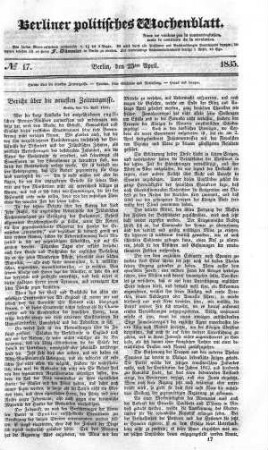 No 17, 25. April 1835