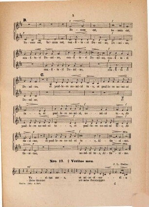Caecilia : Samml. von Gradualien, Offertorien, Antiphonen & Hymnen ; für gem. Chor, 2. 1872. - 16 S. + 4 St.