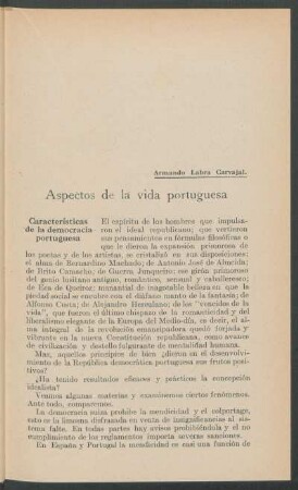 Aspectos de la vida portuguesa