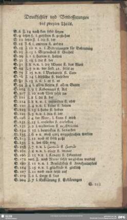 Druckfehler und Verbesserungen des zweyten Theils