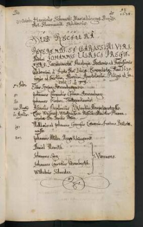 Winterhalbjahr 1638/1639. Rektorat Johann Ulrich Pregi(t)zer