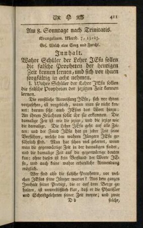 411-421, Am 8. Sonntage nach Trinitatis.