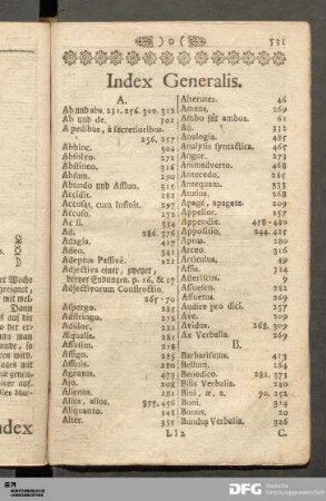 Index Generalis