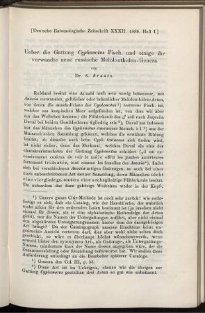 Ueber die Gattung Cyphonotus Fisch. und einige ihr verwandte neue russische Melolonthiden-Genera