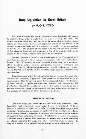 395-398, Drug legislation in Great Britain