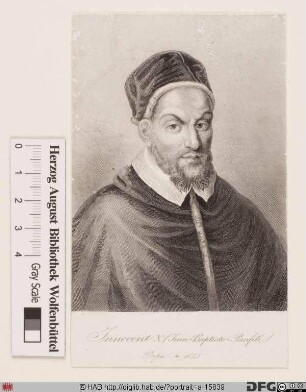 Bildnis Papst Innozenz X. (Giambattista Pamphili od. Pamfili) (reg. 15. 9. 1644 - 7. 1. 1655)