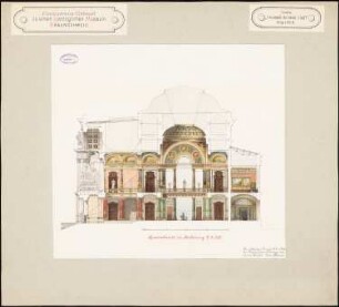 Herzogliches Museum, Braunschweig: Querschnitt in Richtung G-H-J-K