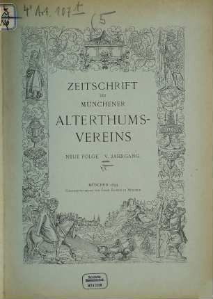Zeitschrift des Münchener Alterthums-Vereins. 5. 1893