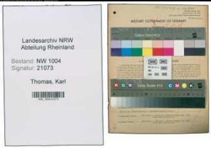 Entnazifizierung Karl Thomas , geb. 24.12.1914 (Kaufm.Angestellter)