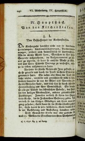 IV. Hauptstück. Von den Kirchenstrafen.