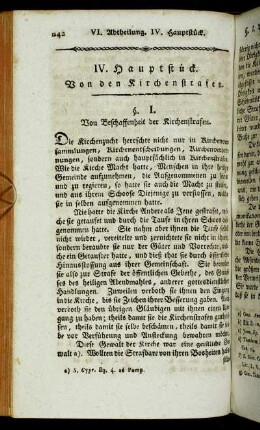 IV. Hauptstück. Von den Kirchenstrafen.