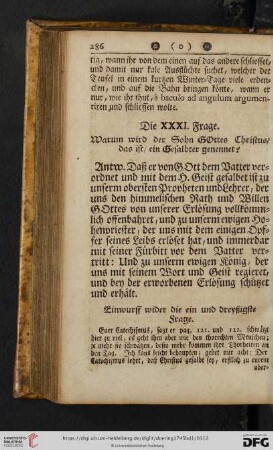 Die XXXI. Frage