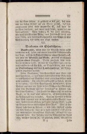 VII. Banknoten als Schuldscheine.