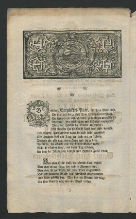 [Frolockender Glückwunsch Bey der Beglückten Vermählung ...]